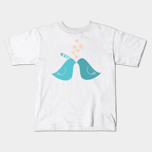 Love Birds Kids T-Shirt by Abir's Store